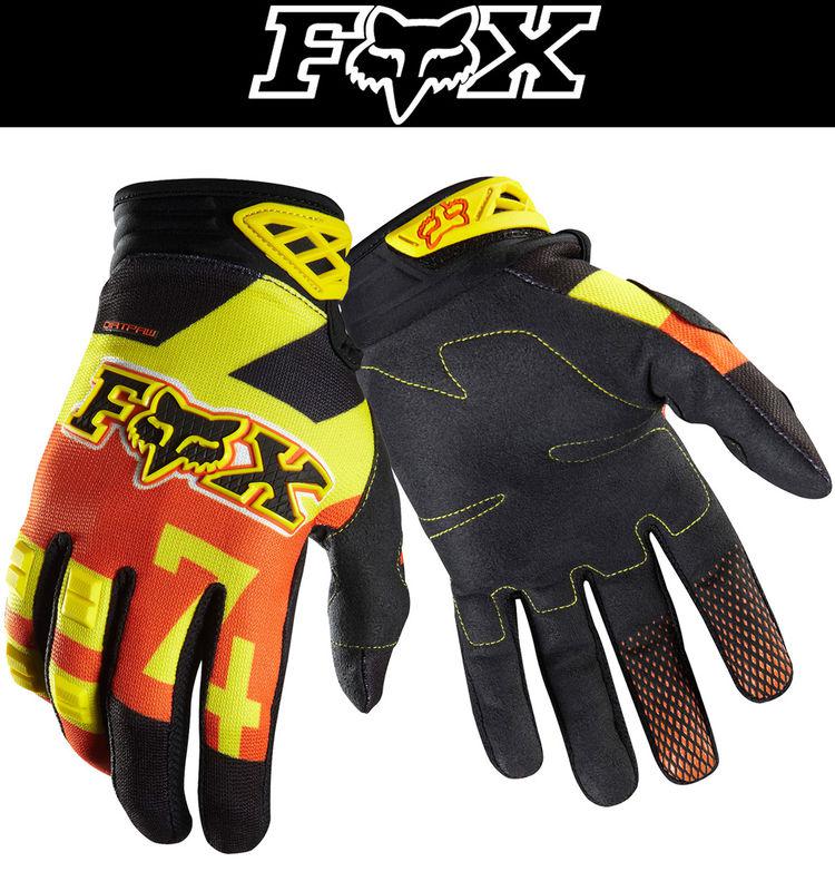 Fox racing dirtpaw anthem orange yellow dirt bike gloves motocross mx atv