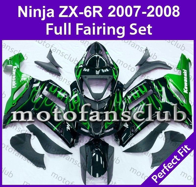 Fit kawasaki 07 08 zx6r zx 6r ninja 2007 2008 fairing bodywork plastics #09 c