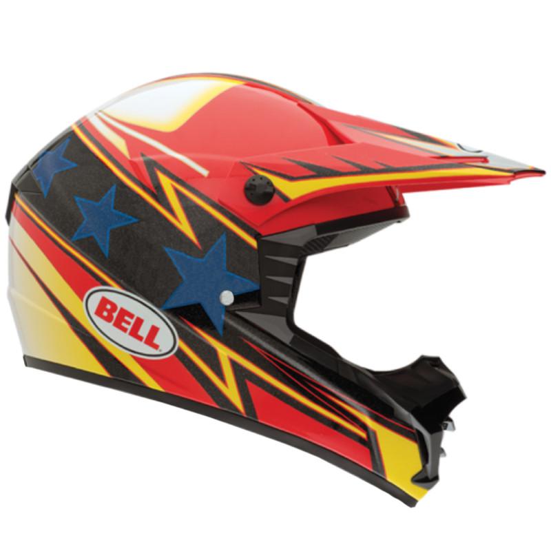 Bell sx-1 apex red/yellow/black xsmall motocross mx helmet off road dirtbike