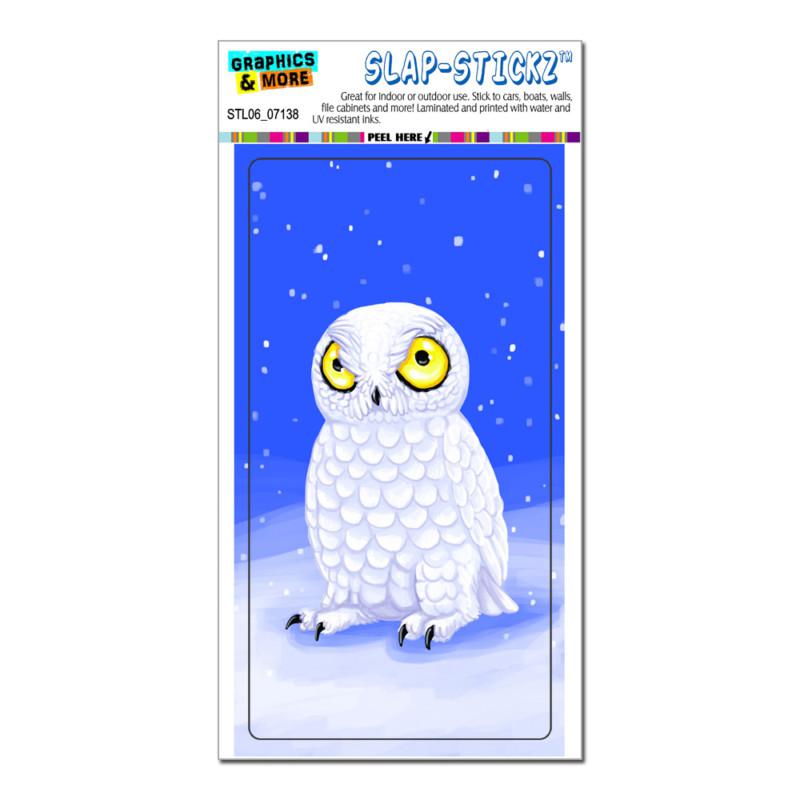 Snowy owl - bird smart - slap-stickz™ car window locker bumper sticker