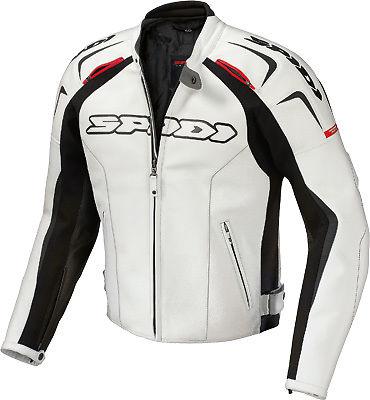 Spidi track leather jacket white/black e52/us42 p120-001-52