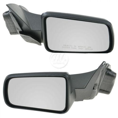 Textured black power side mirror w/gloss cap pair set of 2 for 08-11 ford focus