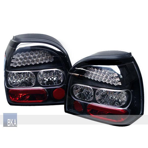 Black / clear lens led tail lights lamps for volkswagen golf mk3 92-98