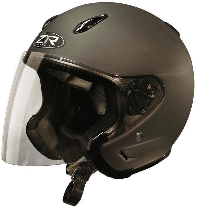 Z1r ace open face motorcycle helmet rubatone black lg/large