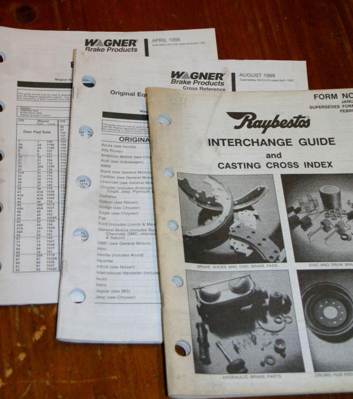  brake & casting interchange guides for oem to wag. & raybestos, & eis to wagner