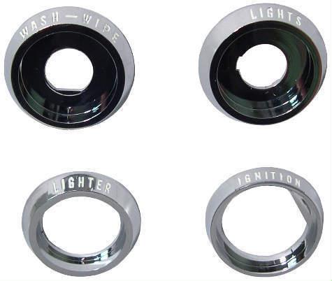 1968 firebird dash knob bezel set, 4 piece