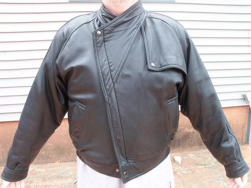 Men's leather motorcycle jacket-xl-skins by tora-thick-soft leather-gently used