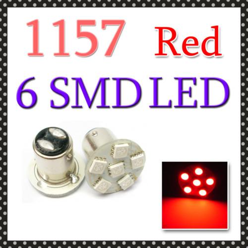 1157 6 smd led tail stop brake rear light bulb red