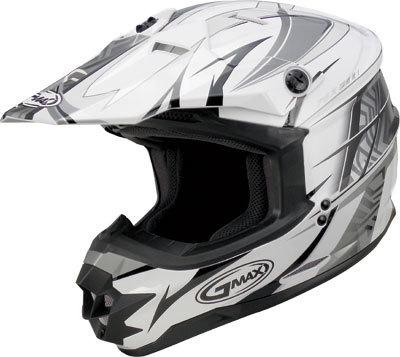 New gmax gm76x player offroad/motocross adult helmet,white/black/silver,3xl/xxxl