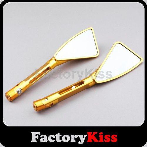 Gau heavy duty golden aluminum rear view side mirrors fit-all-motorcycle