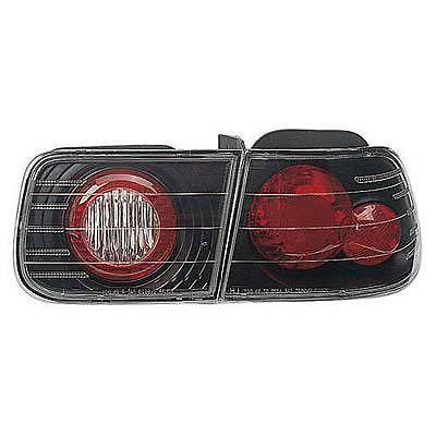 Ipcw crystal clear taillights euro clear/red inserts fits 1996-2000 honda civic