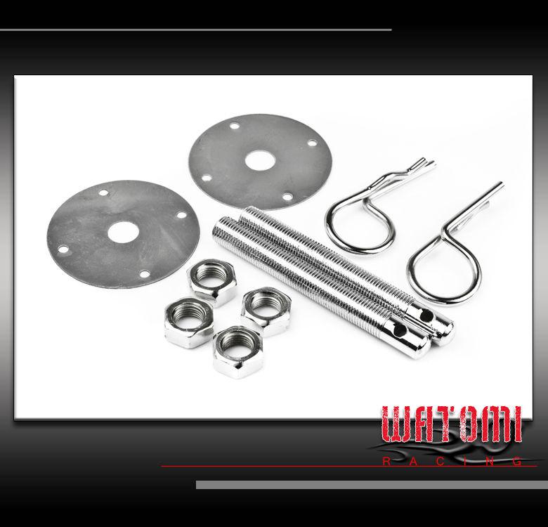 Racing hood pins lock kit silver safari sonoma insight sonata tiburon ex35 fx45