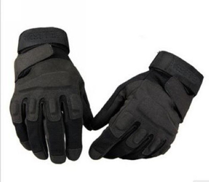 Black outdoor sports fullfinger military tactical airsoft hunting riding glovexl