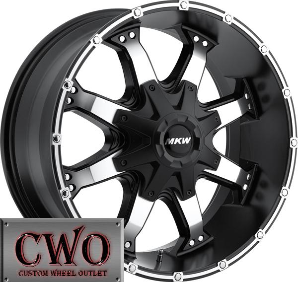 20 black mkw m83 wheels rims 5x135/5x139.7 5 lug ford f150 expedition dodge ram