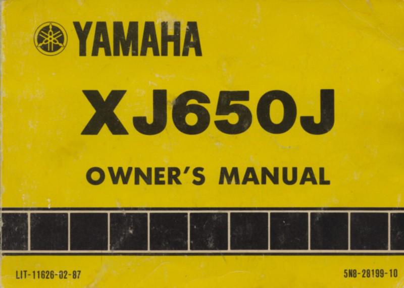 1981 yamaha xj650j owner's manual