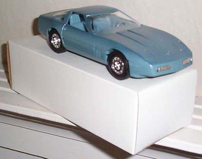 Gm 1985 corvette blue coupe promotional model new in the box