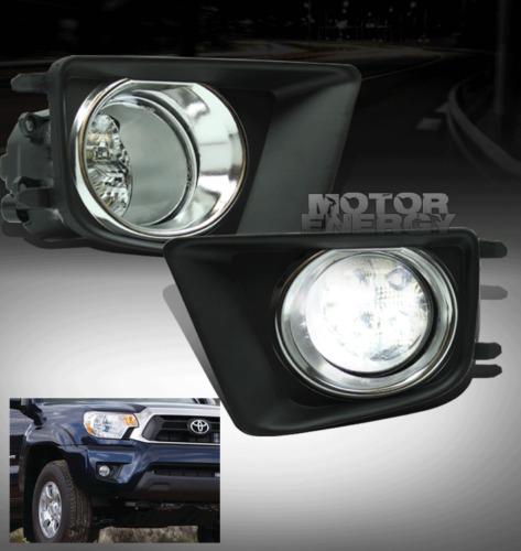 2012-2013 toyota tacoma truck bumper led fog light lamp+chrome trim cover+switch