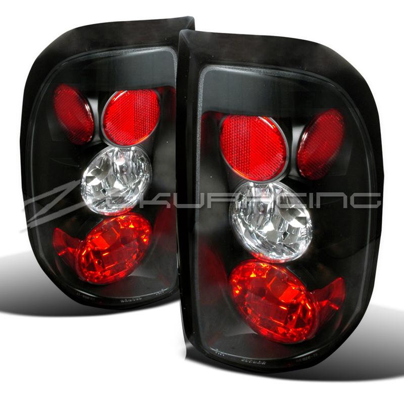 97-04 dodge dakota black taillights tail lights lamps pair