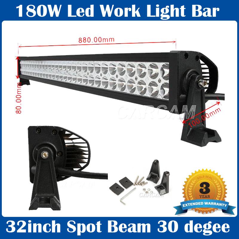 32" 180w led work light bar offroad 4wd boat ute truck fog driving atv 4wd lamp