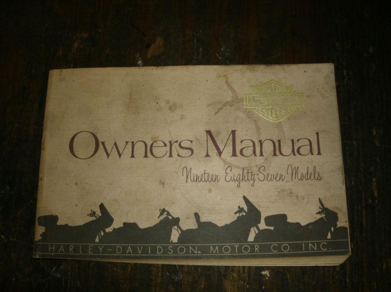 Harley davidson 1987 models owners manual