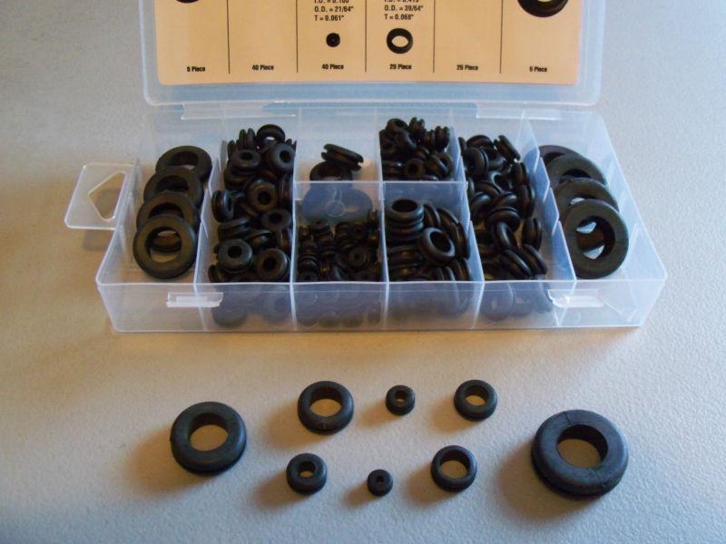 Firewall grommets 180 pieces  8 sizes, with storage box and size chart