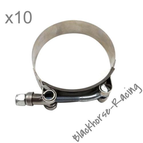 10x 2.5" (2.76"-3.07") 301 stainless steel t bolt clamps clamp 70mm-78mm