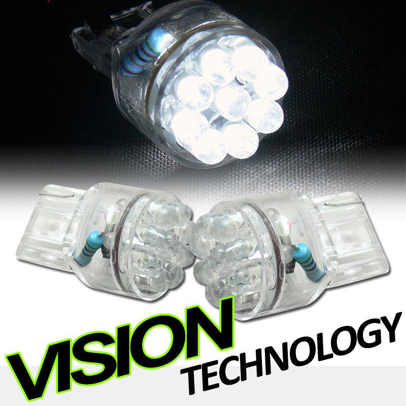 2pc white 7440 single filament 15x led rear turn signal light bulbs 7440ll 7440a