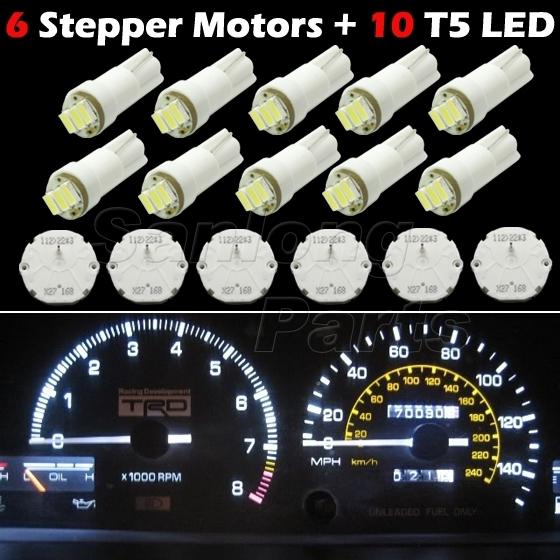 6x gm gmc stepper motor kits x27.168 speedometer cluster + 10x 3-smd white light