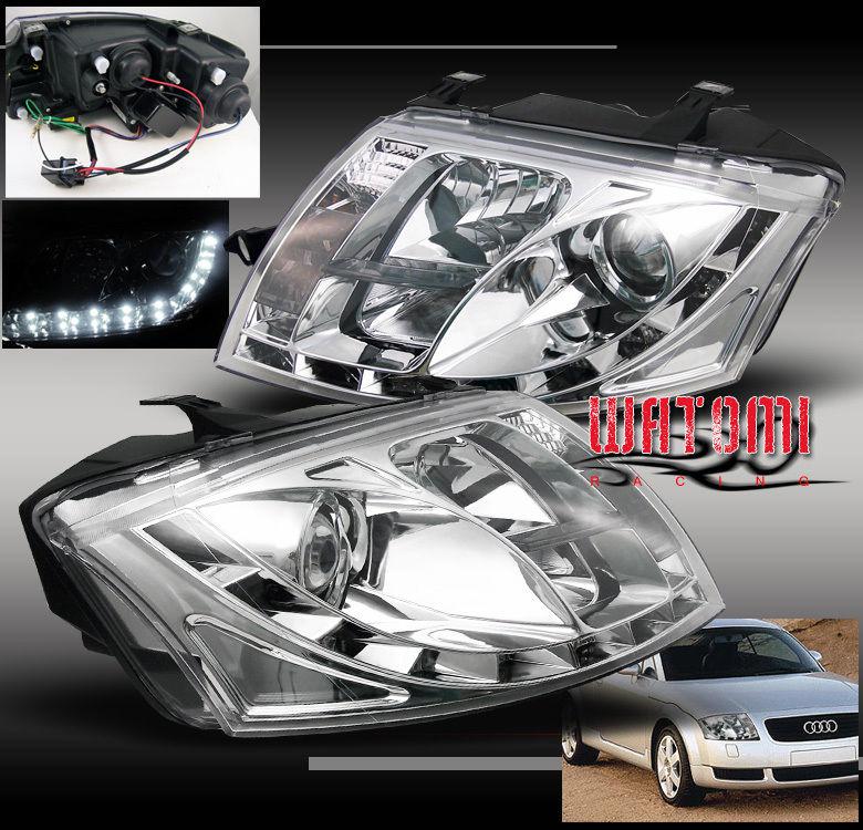 99-07 audi tt r8-led projector headlights chrome 05 06