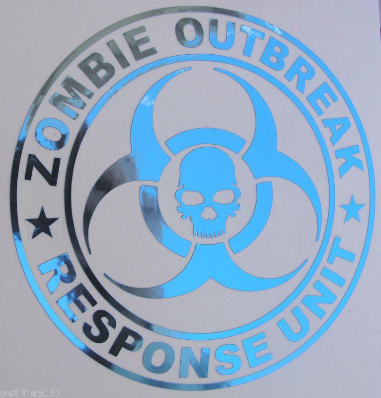 Zombie outbreak response unit decal 4"- apocalypse hunter vehicle team sticker
