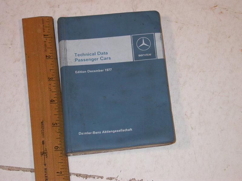 159 1977 mercedes technical data manual rare small format models 1971 to 1977