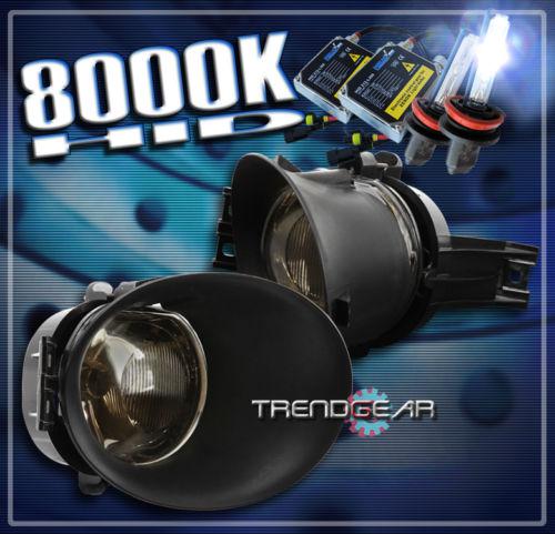 02-09 dodge ram 1500 2500 3500 truck bumper smoke fog light lamp+bezel+8000k hid