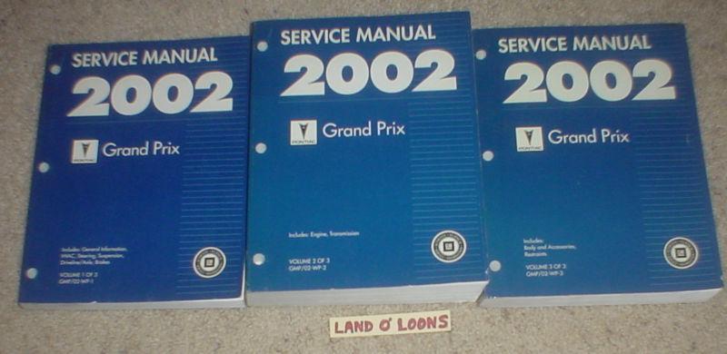 2002 pontiac grand prix shop/service manual set/3verynicecond