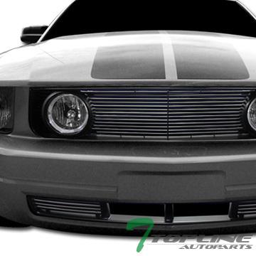 Black horizontal sport front lower bumper grill grille abs 05-09 ford mustang v6