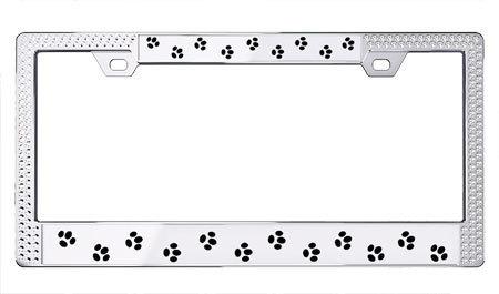 License2bling swarovski crystals graphic license plate frames - mod2-paws-cr-ice