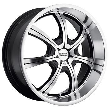 20x8.5 machined black cruiser alloy vigor wheels 5x115 5x120 +40 chevrolet