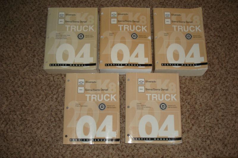 2004 chevy silverado gmc sierra denali truck service manual set shop books