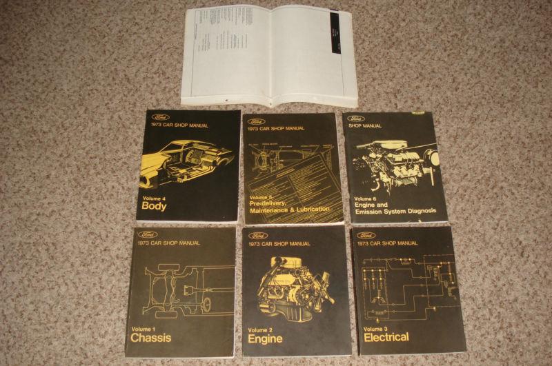 1973 ford lincoln mercury shop manual set service original 6 books wow