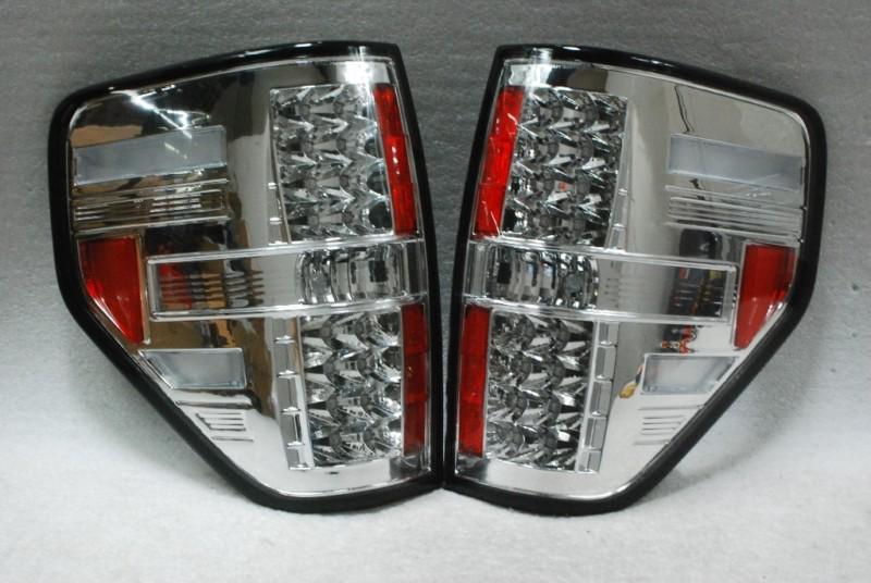 09-12 ford f-150 pickup truck chrome clear led tail brake lights lamp left+right