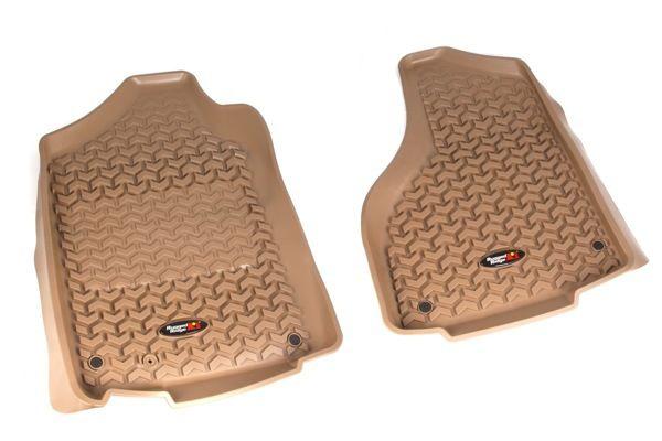 Rugged ridge all terrain front floor liners mats tan 2012-2013 ram quad cab 