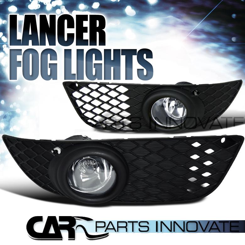 2008-2012 mitsubishi lancer clear fog lights driving bumper lamp