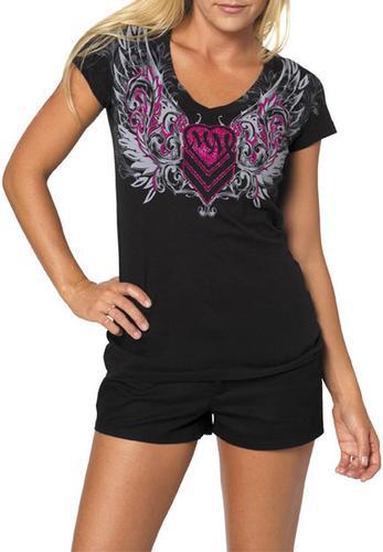 New msr metal mulisha gateway womens cotton tee/t-shirt, black, med/md