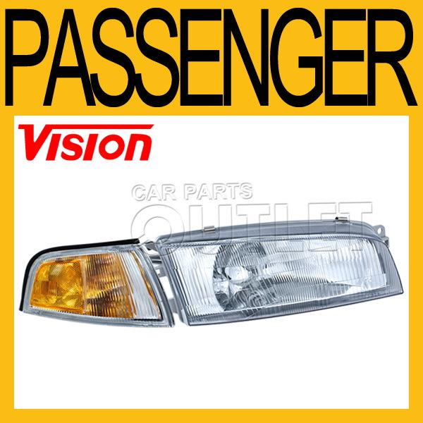 97-02 mitsubishi mirage 4dr sedan head lamp+corner light right rh 98 99 00 01