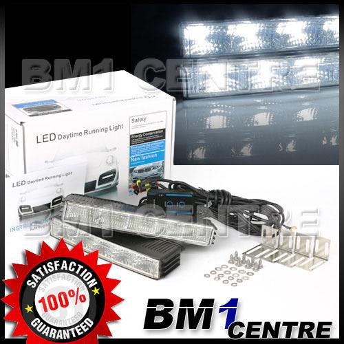 White 10 led drl daytime running light remote kit mitsubishi lancer evo 6 7 8 9