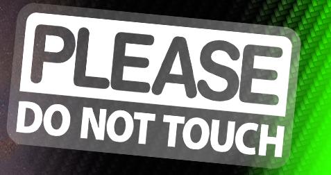 Show car please do not touch 4"x2" static-cling decals (two quantity)