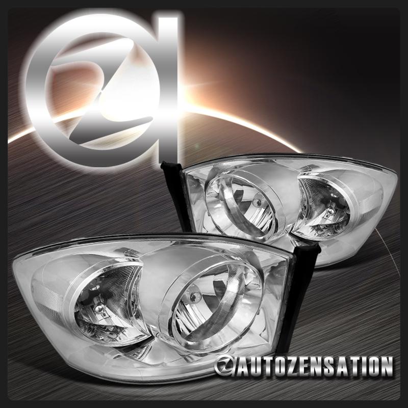 06-08 dodge ram truck chrome headlights [w/o amber bar] right+left