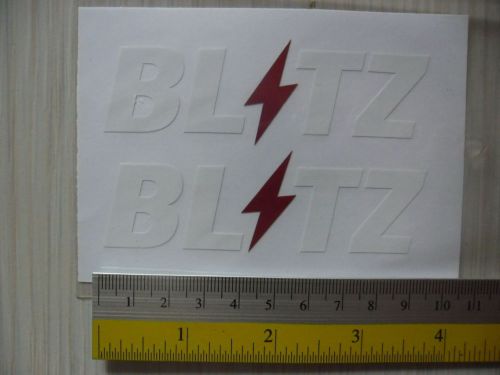 2 jdm blitz di-cut sticker decals, white, jdm aftermarket racing sponsor