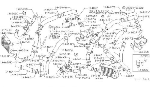 Nissan 300zx 14463-40p11 hose-air inlet 1990-96