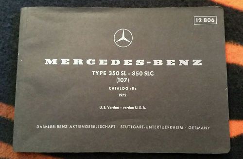 Mercedes-benz 350 sl 350 slc parts catalog b no reserve