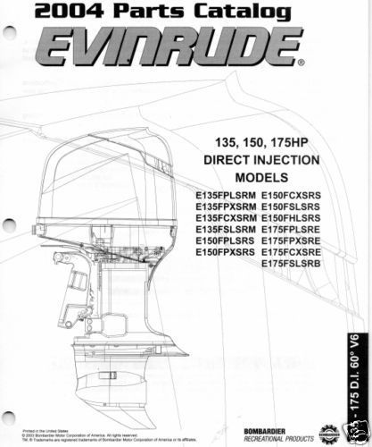 2004 evinrude 135,150,175 direct injection parts manual